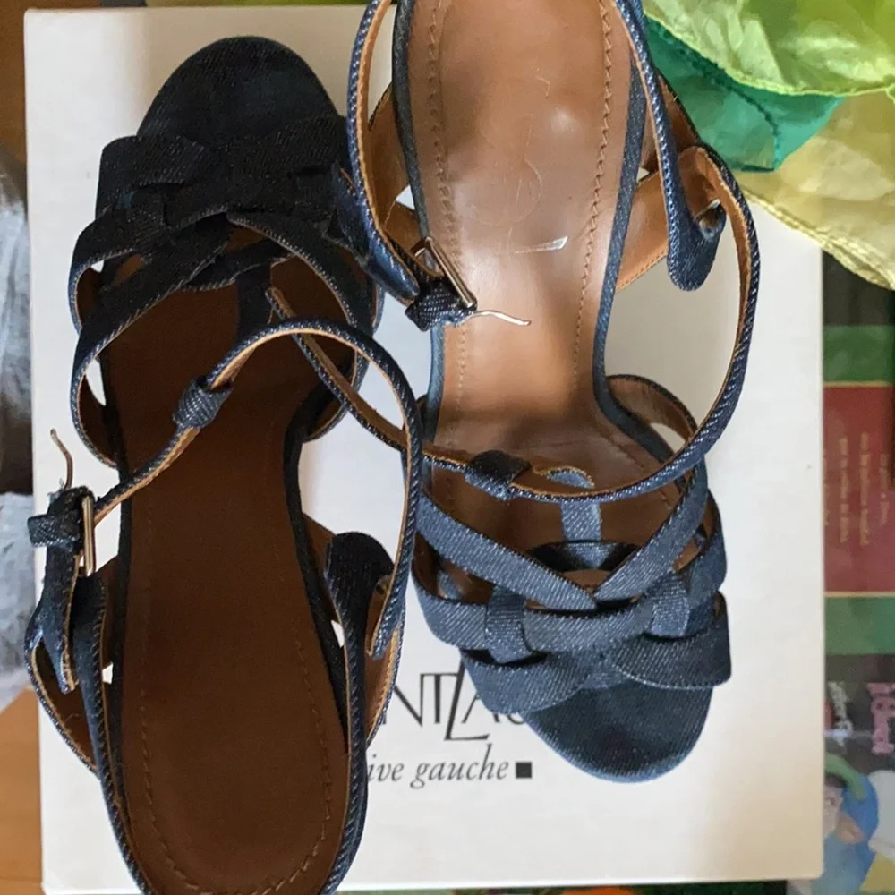 Vintage Tribute sandal in denim Yves Saint Laurent 39 - Picture 8 of 9